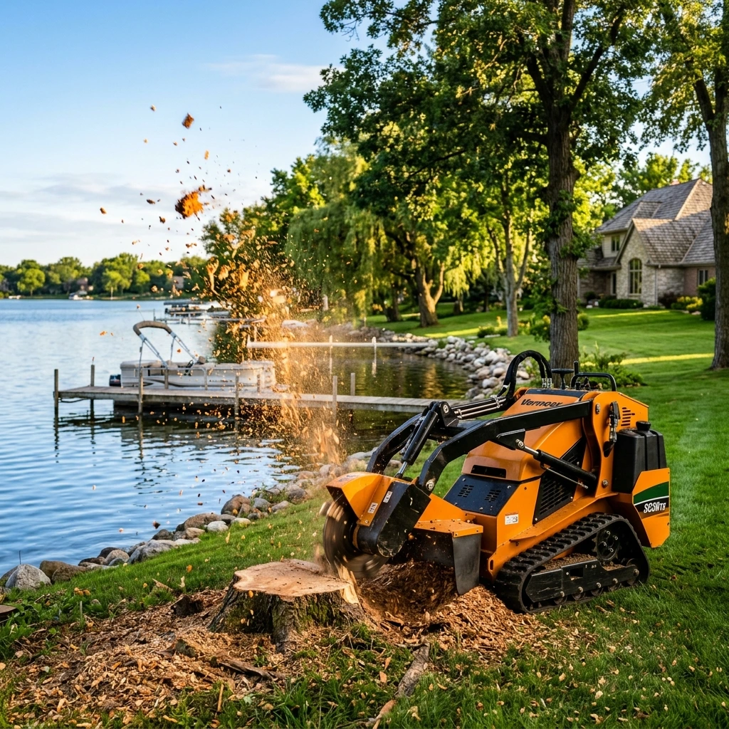 Wisconsin lakefront property with mature trees along shoreline